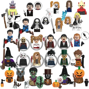 Blind box G0185 WM6205 G0129 Killer Klowns Mini Figure Classic Horror Thriller Movie Building Block Model Doll Halloween Toys