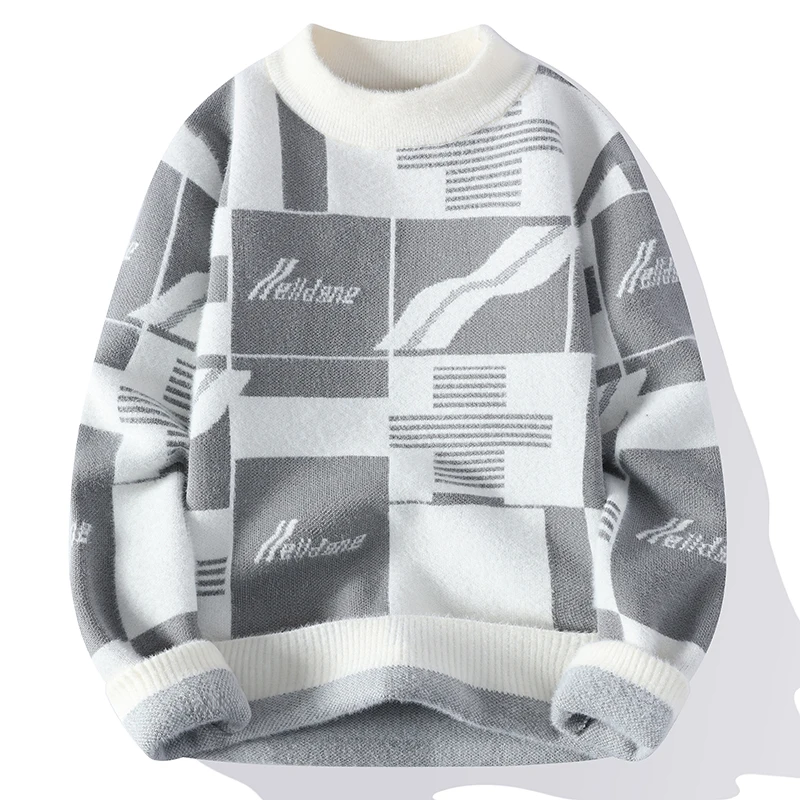 

2023 Autumn and winter men's new sweater printed crewneck long sleeve knitted men's pullover sweater fashion warm sweater 9311