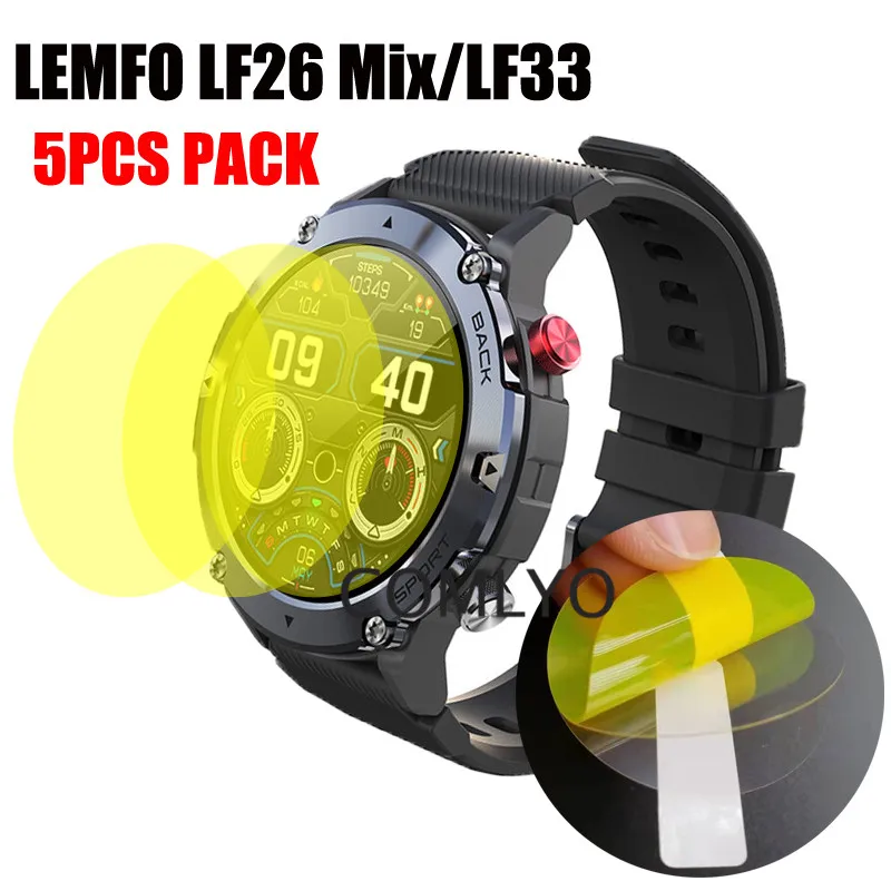 

5PCS Pack Soft Film For LEMFO LF26 Max LF33 DM50 Screen Protector Films Smart watch Ultra Thin Cover TPU Scratch Resistant