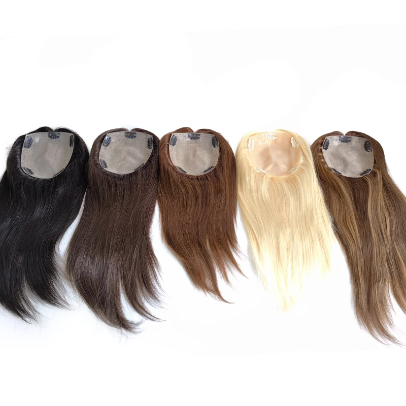 Wholesale Hand Made 100% Raw Remy Brazilian Human Hair Topper for Women With Thinning Hair Loss Hair Grey Hair