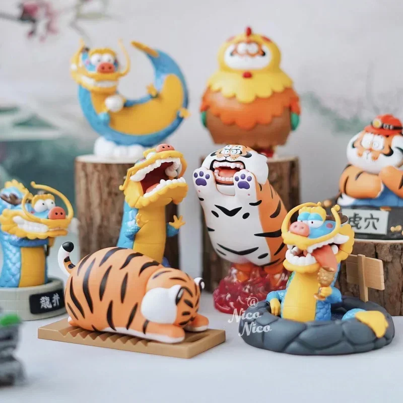 

Dragon Soaring Tiger Leaping Blind Box I'M Not Fat Tiger Series Anime figure Peripheral decor Dragon Year Lucky Guess Bag toy Gi