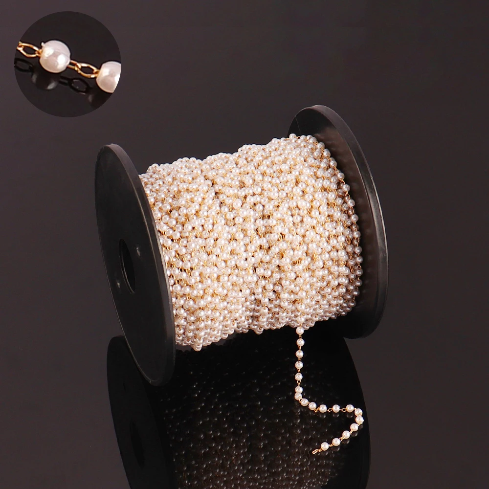 

1 Meter Plastic Pearl Chain Stainless Steel Chain for Jewelry Making Supplies Accessories Eyeglasses Chain DIY Jewelry Findings