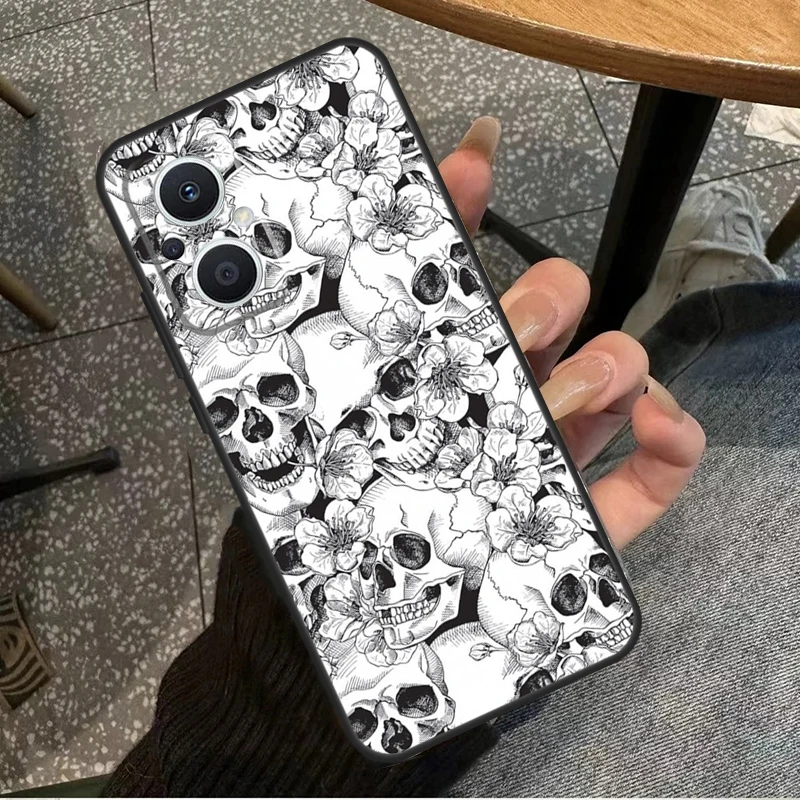 Gothic Floral Skull Phone Case