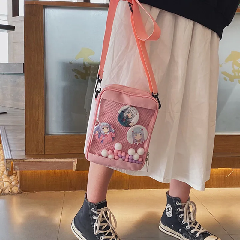 Kawaii Mini Crossbody Bags for Women Cute PVC Transparent Small Clear Ita Bag Shoulder Purse Phone