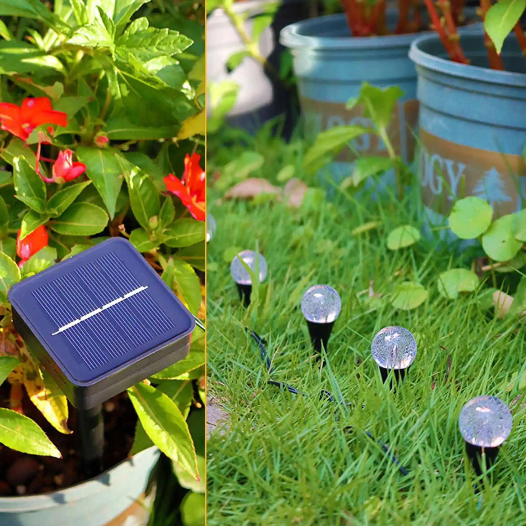 10 in 1 Solar Spot Light Outdoor LED Garden Lawn Landscape Path Wall Lamp