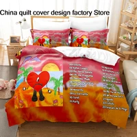 Parure de lit Bad Bunny Un Verano Sin Ti, housse de couette imprimée plage d'été, toutes tailles personnalisables, textile, tailles Twin, Full, Queen, King 4