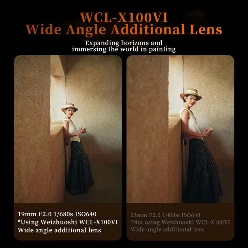 Viltrox WCL-X100VI 28mm 등가 0.8X 광각 변환 렌즈(후지필름 X100VI X100V X100F 카메라용 자동 인식 렌즈)