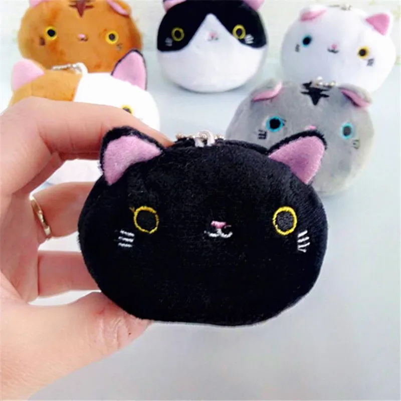 1pcs 6 Colors Kawaii 8CM Cats Stuffed TOYS Keychain Cute Cat Gift Plush TOY DOLL for Kid's Party Birthday Plush Toys for Girl