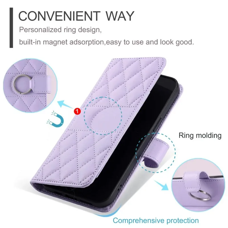 Luxury Crossbody Leather Book Case - Premium Smartphone Protection Cover
