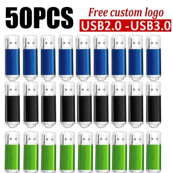 50PCS Custom LOGO USB 2.0 USB 3.0 High Speed Usb Stick 2. 0 memoria stick memory Flash Drive Pendrive4GB 8GB 16GB 32GB 64GB 1