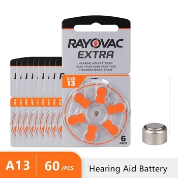미니 보청기 배터리, RAYOVAC EXTRA A13 13A 13 P13 PR48, 아연 공기 배터리, 60PCs, 직송, 신제품