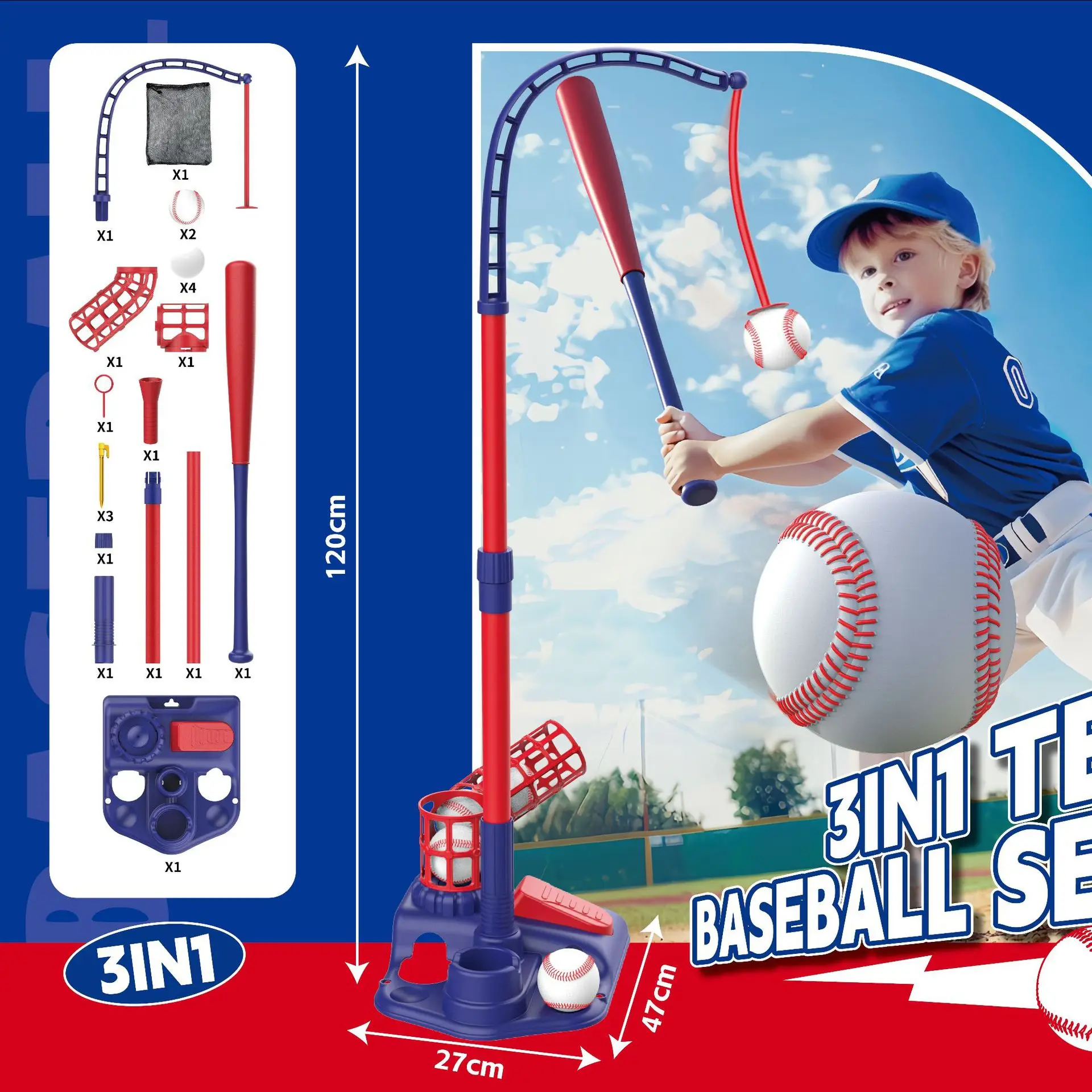 in T Ball Set for Kids Baseball with Hanging Tee/Standing Tee