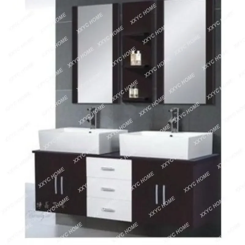 Oak PVC Washstand Washbasin Cabinet Combination European Table Basin