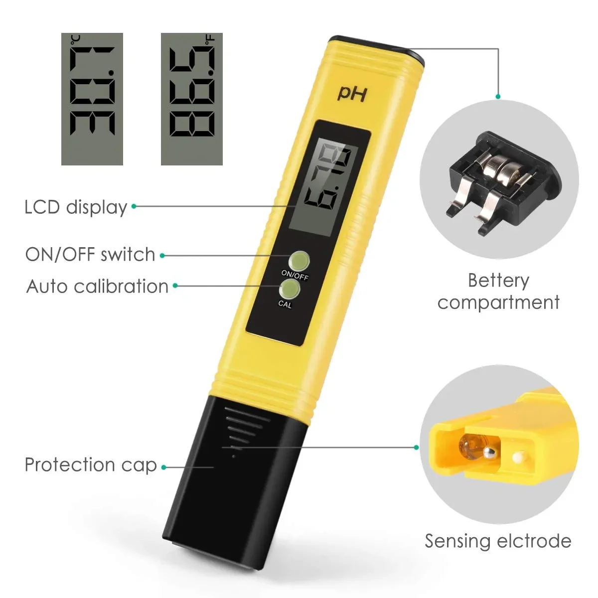 PH Meter Digital PH Tester 0.01 High Accuracy Meter For Water 0-14 Measurement Range For Drinking Water Pool Aquarium ph meter