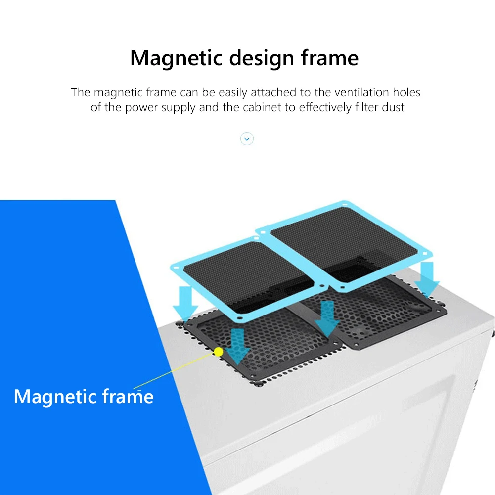 PC chassis cooling fan dust filter magnet dustproof mesh cover 80mm 90mm 120mm 140mm computer chassis net guard with hole