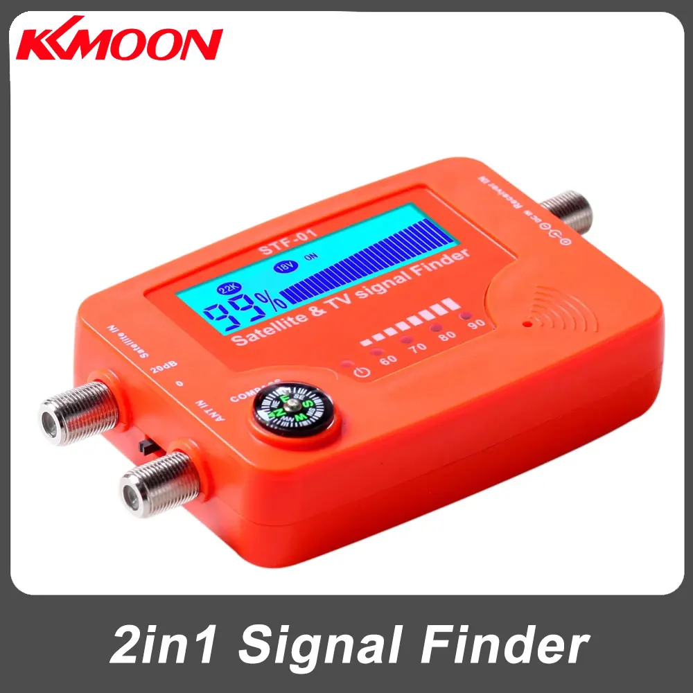 2 in 1 Satellite and TV Signal Finder LCD Digital Satellite Finder Portable Antenna Signal Strength Meter Finding Meter