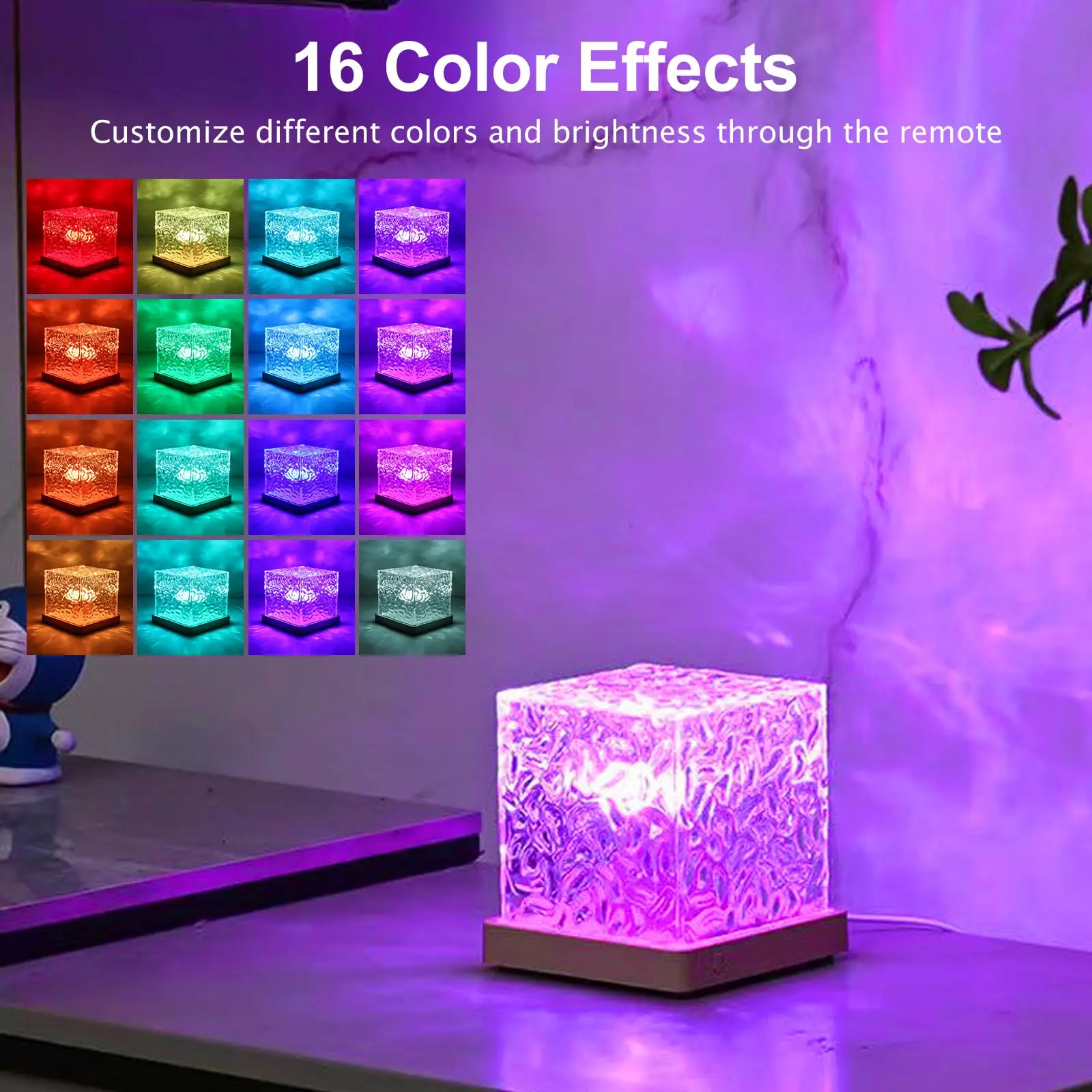 Portable with USB Charging Crystal Desk Lamp RGB Color Changing Night Light Touch Lamp Port,Night Light for Kids Nursery Nights