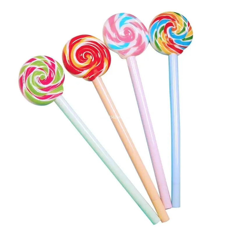 크리 에이 티브 롤리팝 모양의 크리 에이 티브 블랙 젤 펜에 대 한 20 Pcs 팩 Dropship에 대 한 다시 채울 수 있는 내구성 참신 편지지