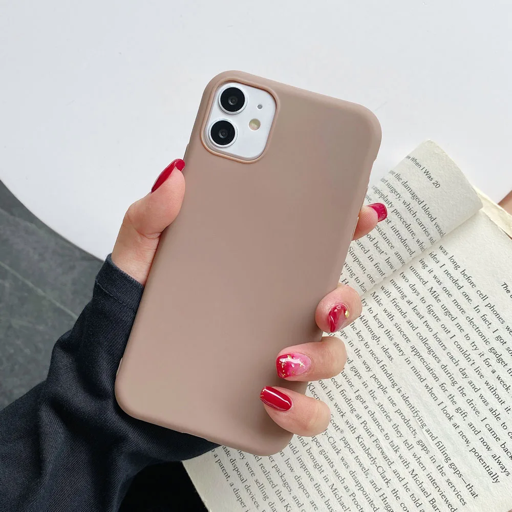 Ultra Thin Silicone Soft Color Matte Phone Case - Solid Color Cover