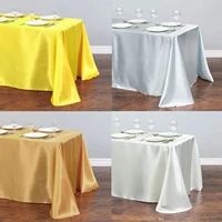 Tablecloth Satin Tablecloth Table Cover Overlay For Birthday Wedding Banquet Restaurant Festival Party Supply 2