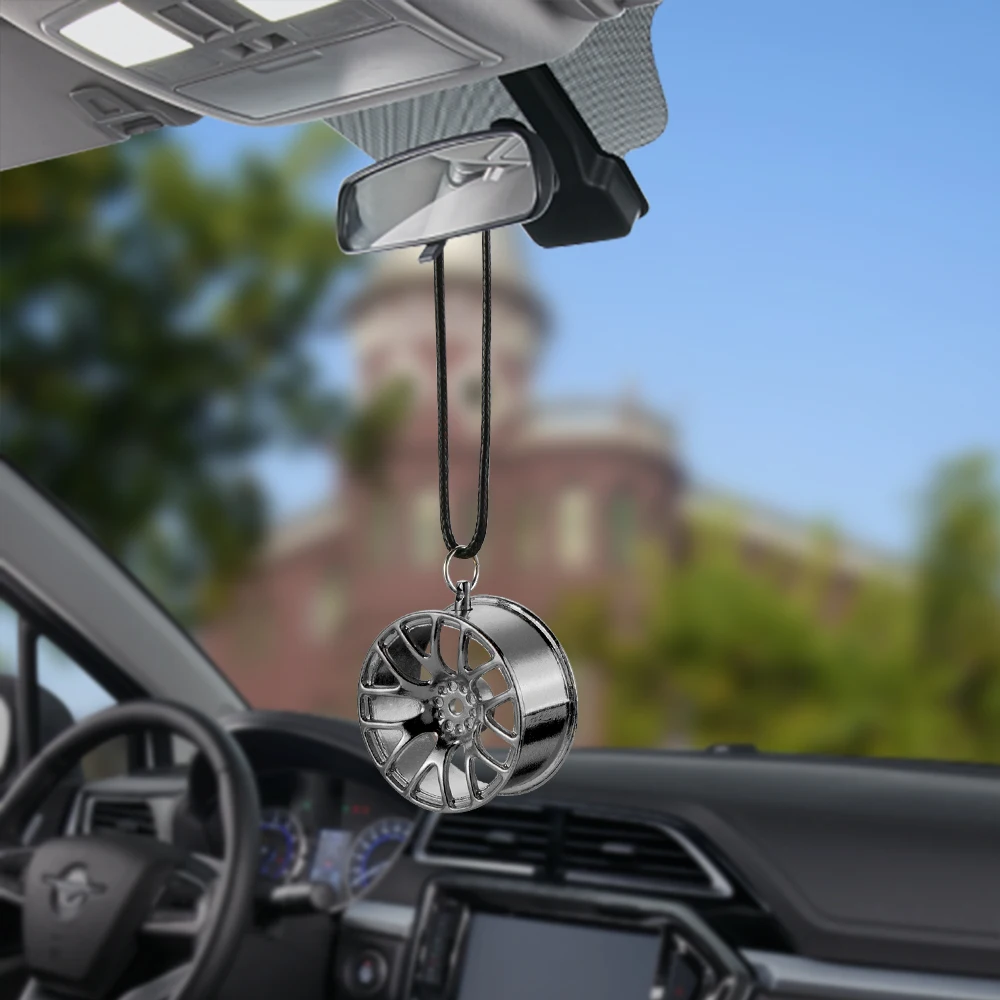 자동차 장식 펜던트 메탈 휠 허브 플라이휠 힙합 스타일 자동차 인테리어 백미러 장식 액세서리
