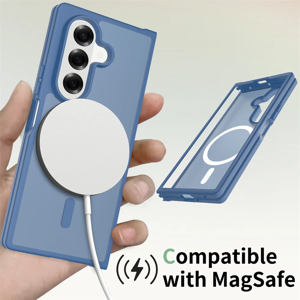 Nouveau étui pour Samsung Galaxy Z Fold 7 coque de téléphone Support de luxe dans la charge sans fil housse à rabat pour Samsung Z Fold 6 housse de téléphone – Image 4