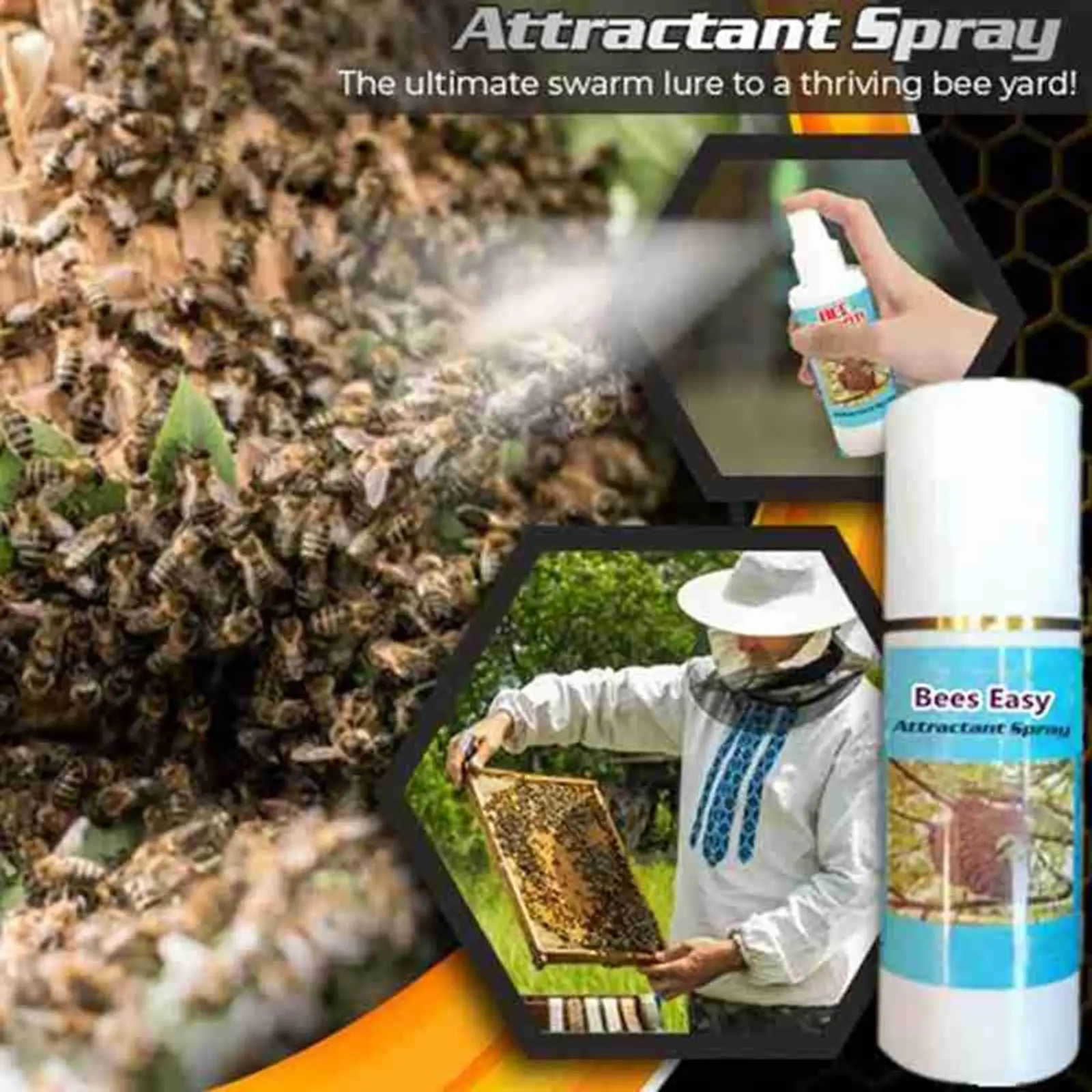 Bee Attractant Lure Natural Hornet Bee Seduction Spray Trap Bait for Outdoor