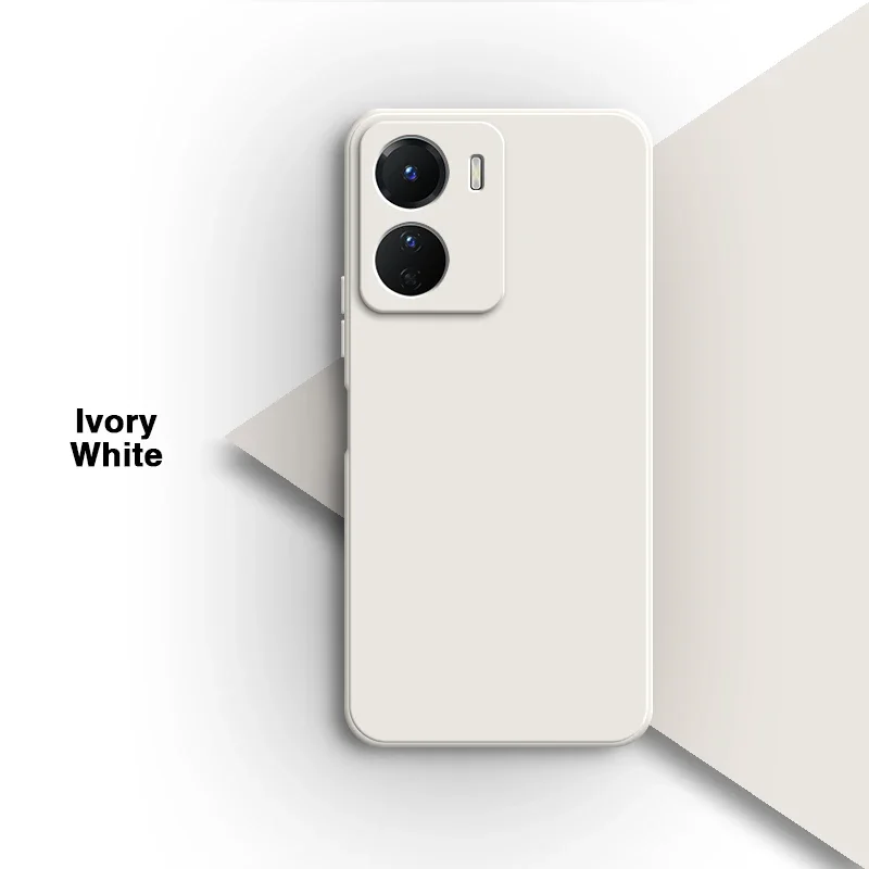 Liquid Silicone Camera Protection Phone Case - Soft Pure Color Square Design