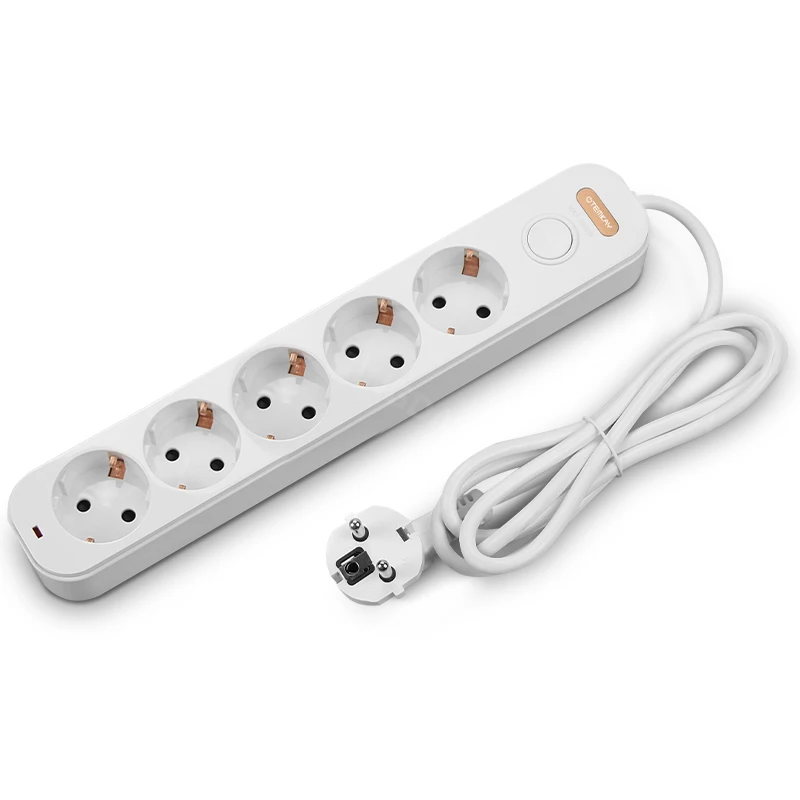 Versatile Power Strip with Independent Switches and 2m Cord