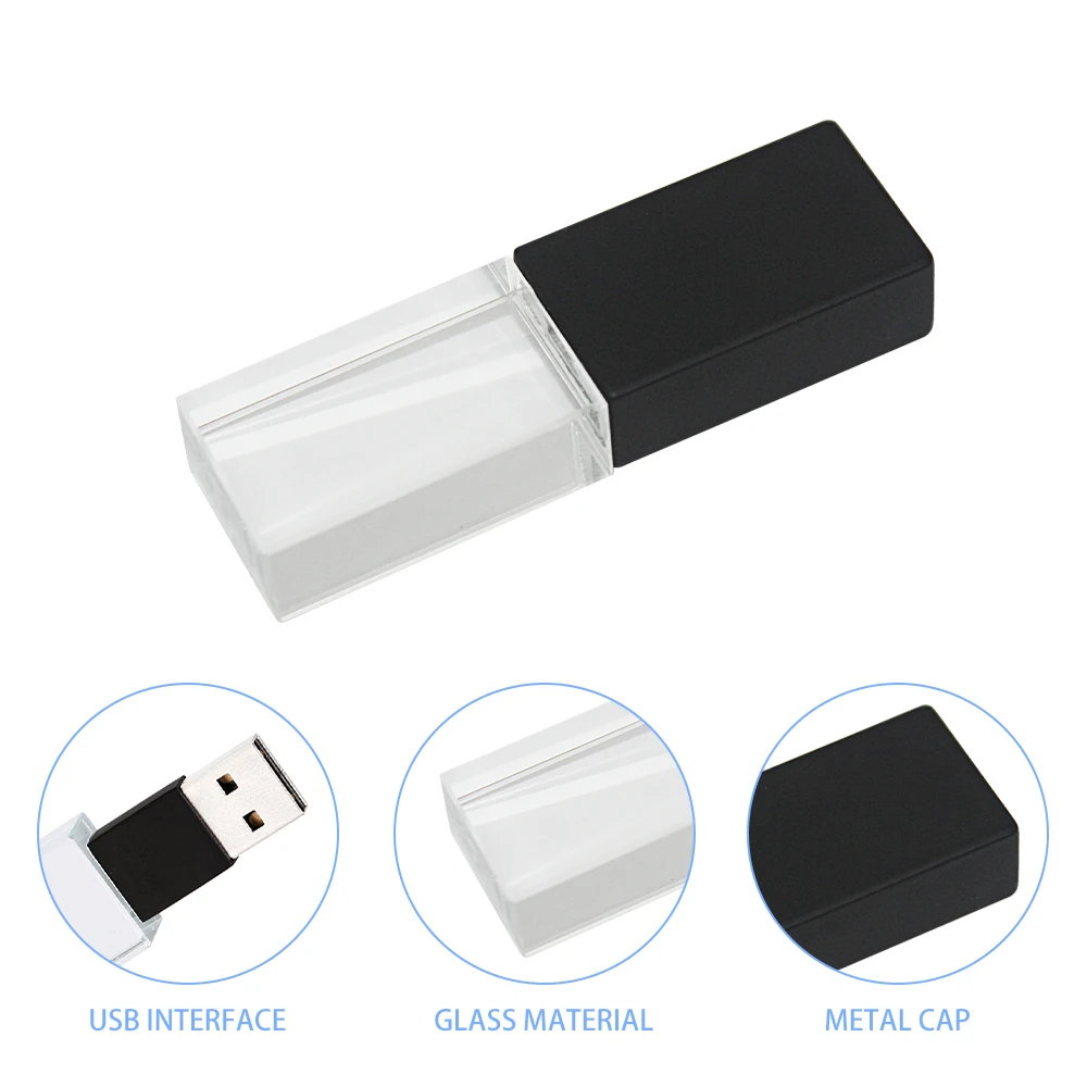 pcs lote presentes de casamento de cristal usb flash drives gravação laser logotipo personalizado caneta drive fotografia memória vara