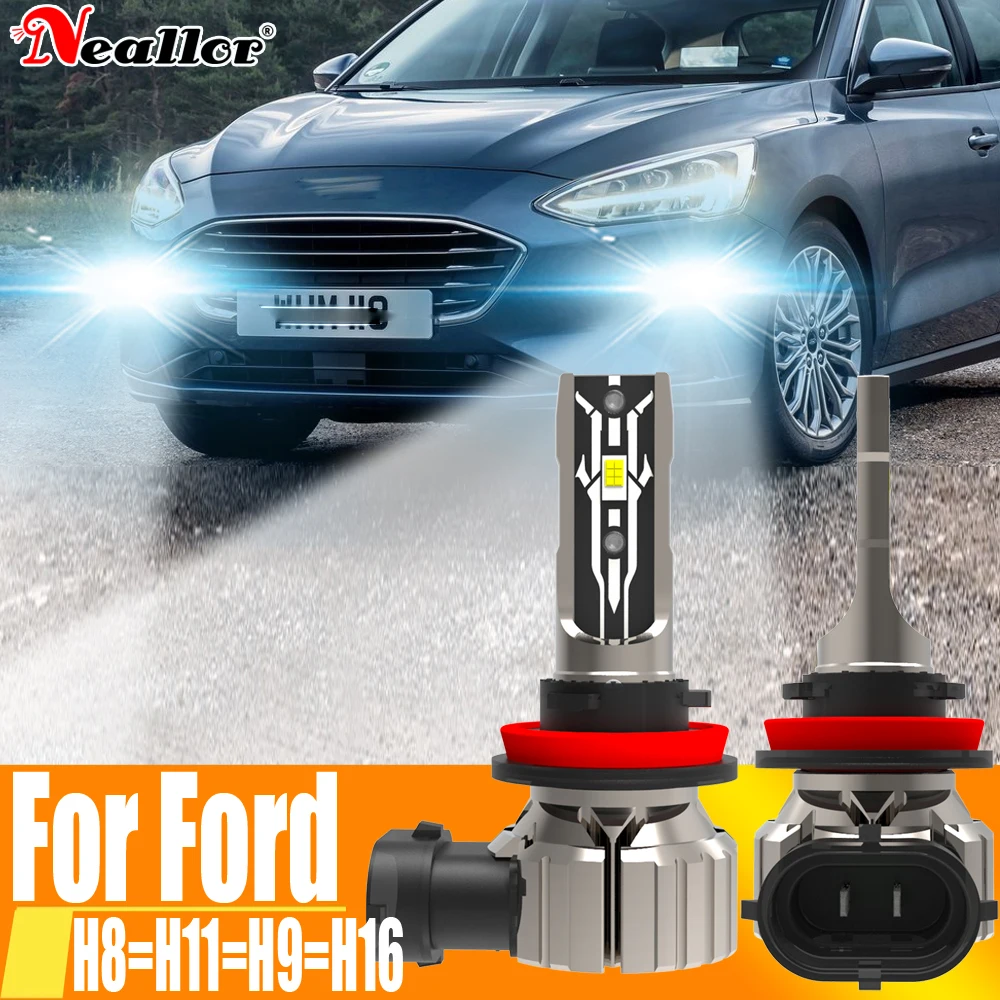 2X H11 H8 Led Fendinebbia Faro Canbus H16 H9 Lampadina Per Auto 12V 55W Per Ford Mondeo Mk4 Mk3 Fiesta Focus C-Max S-Max Ranger