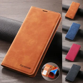 EUCAGR Retro Magnetic Flip PU Leather Case for iPhone 17 Air 17 Pro Max 16E 15 16Pro Max 16 Plus Wallet Card Cover Phone Coque