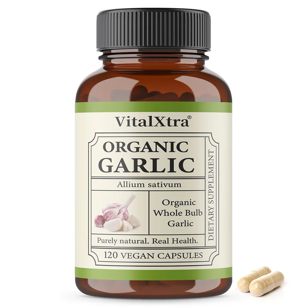 Organic Garlic 600 Mg,Dietary Supplement,Beneficial for Heart Health and Blood Circulation,Antioxidant,Cardiovascular Support