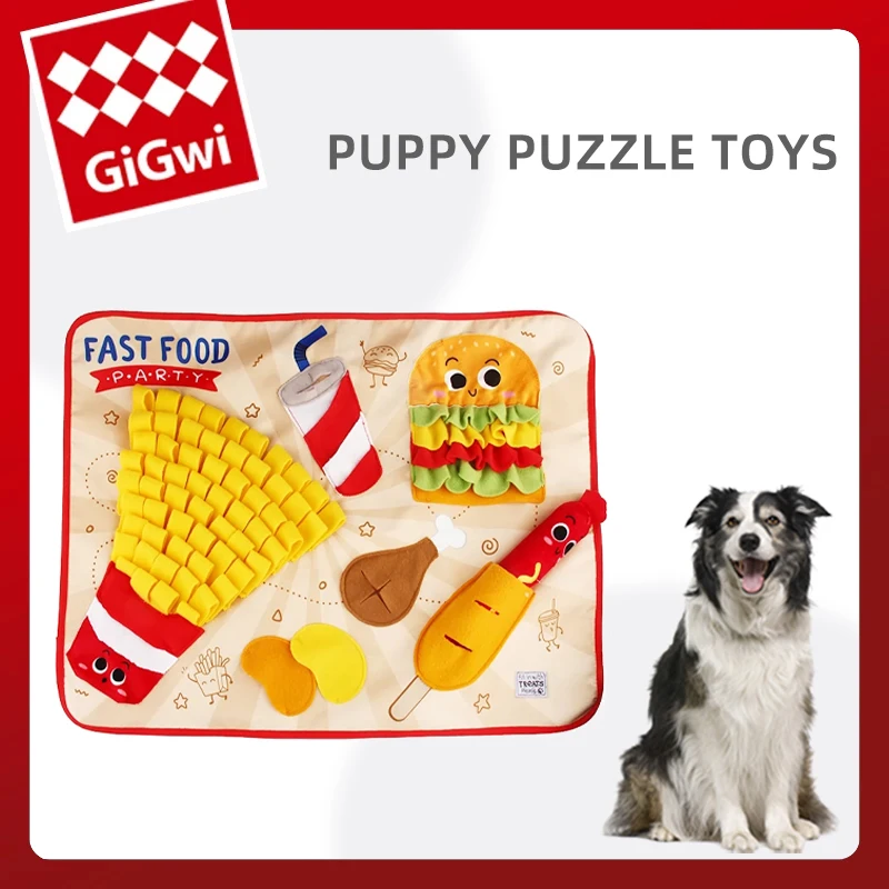 

GiGwi Dog Toys Olfactory Pad Interactive Puzzle Toy for Dog Molar Training Bite Resistance Pet Look for Hidden Food Plush Toys