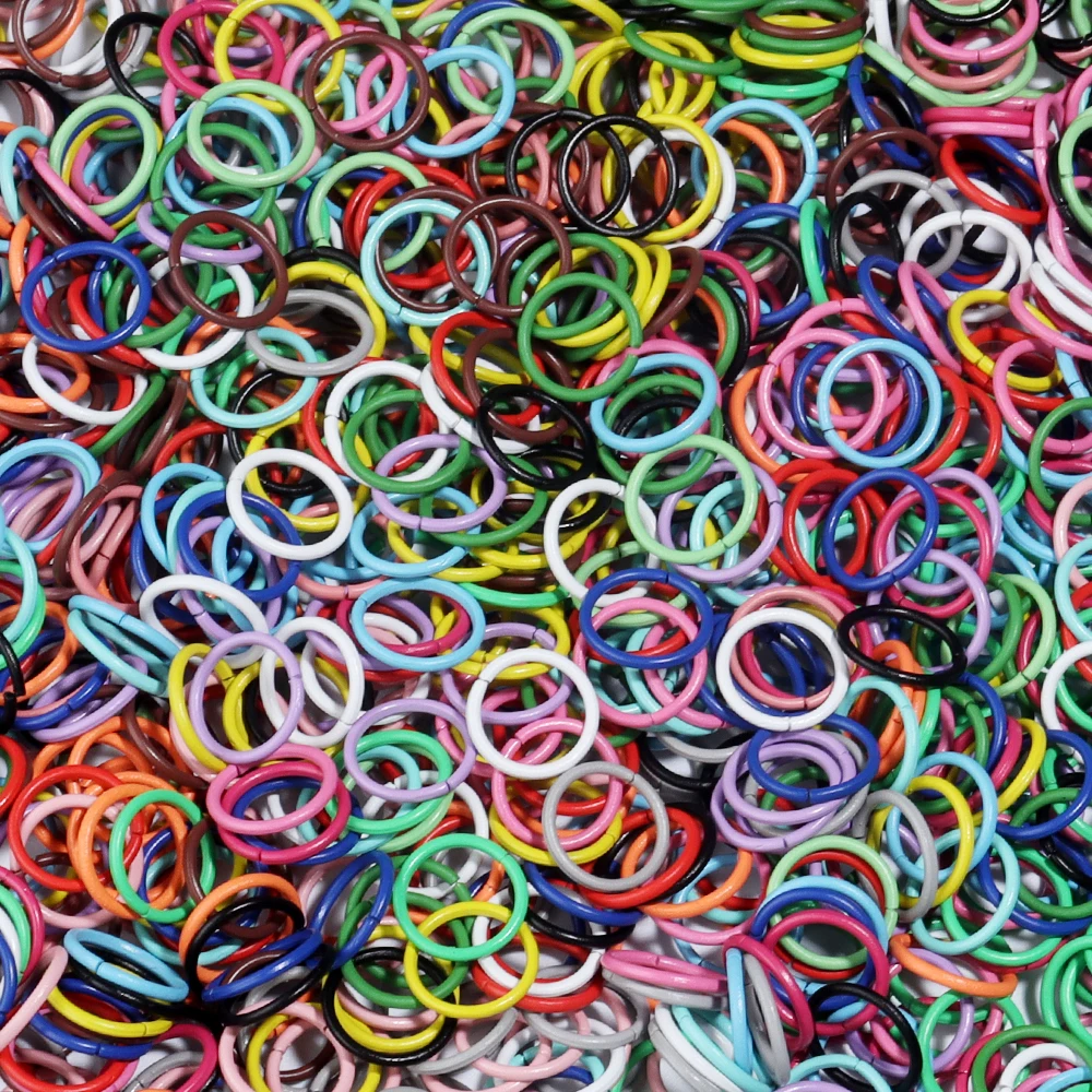 Colorful Metal Single Loop Rings for DIY Jewelry Making - 50pcs Assortment