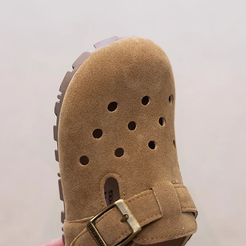 Leather Ankle Sandals for Kids Summer Beach Wear