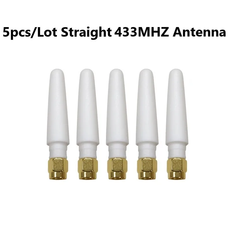 433MHZ 안테나 3dBI 게인 화이트 스트레이트/엘보 헤드 SMA 남성 px1 - SMA 여성 케이블 5개 로라 로라완 433mhz 메쉬스타틱 네트워크