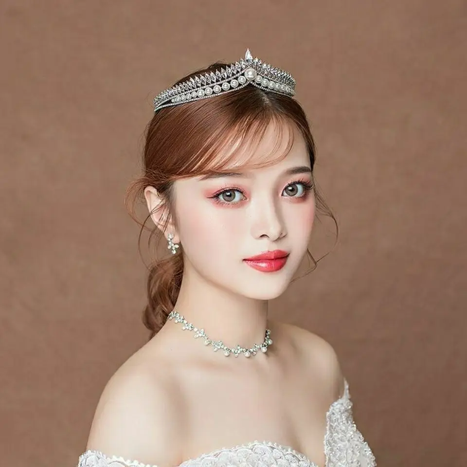 Crimson Immortal Hair Wig Set | Xianxia Half-Updo with Gold Crown & Tassel Accessories main image 1