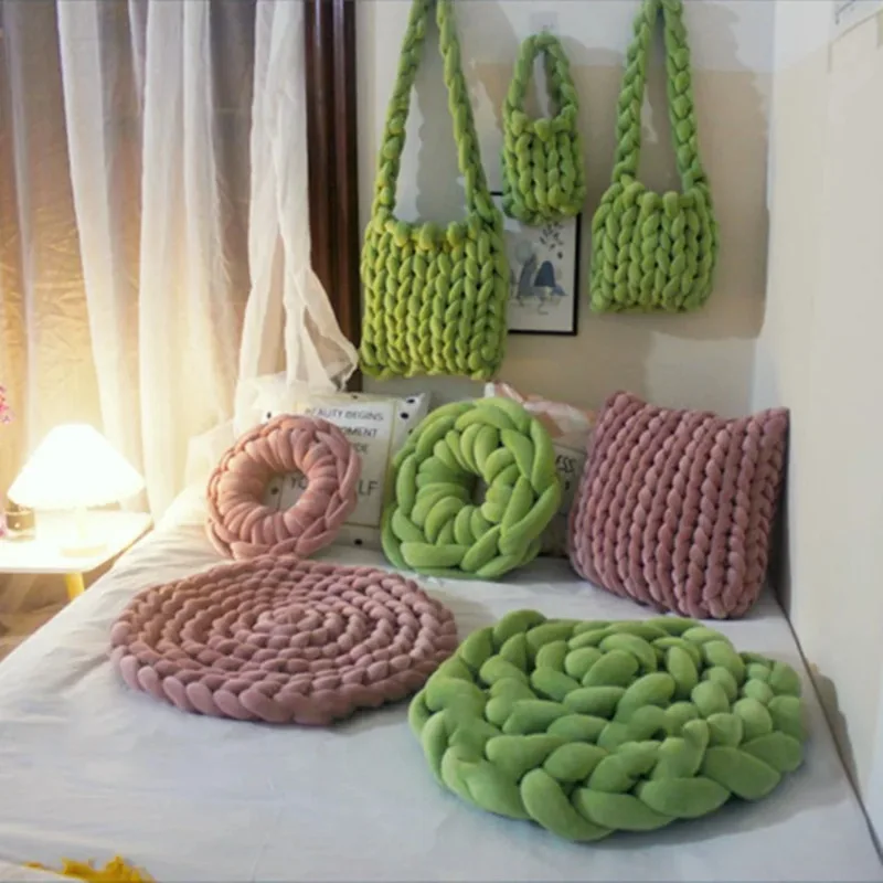 Knitting Yarn 1KG Super Velvet Chunky Yarn for Hand Knitting DIY Arm Woven Soft Big Blanket Carpet Crochet Bags