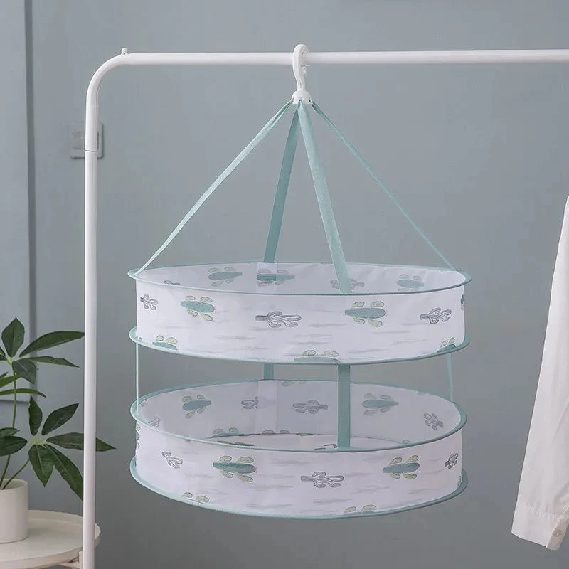 Minimalist Printing Pattern Household Clothes Basket New Socks Underwear Drying Basket Sweater Anti-deformation Drying Artifact 4