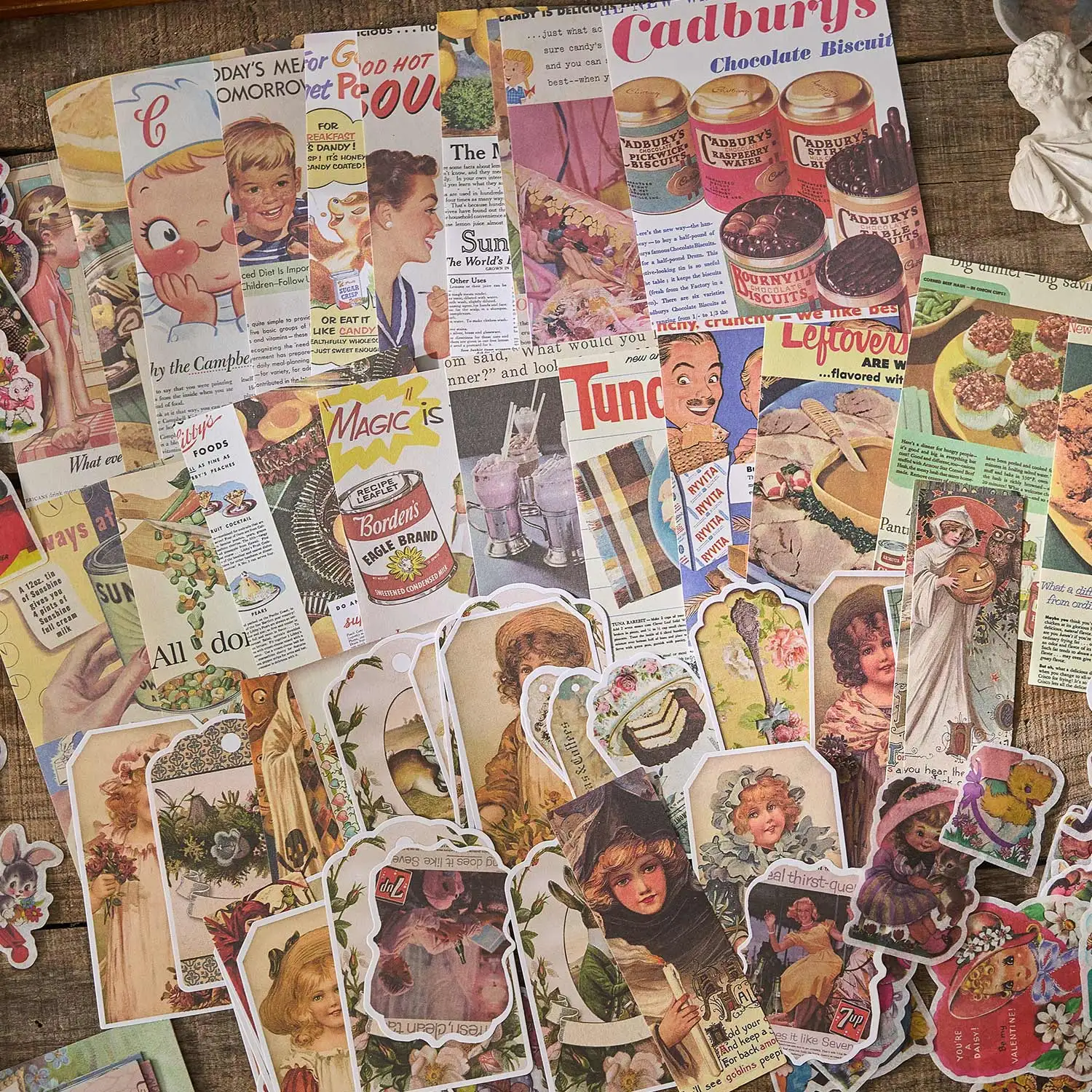 stickers scrapbooking supplies,scrapbooking paper,journal tools set 100 pcs Scrapbook Set Stickers and Decorative paper mixture Diy Scrapbooking Diary Album Collage material Craft Supplies