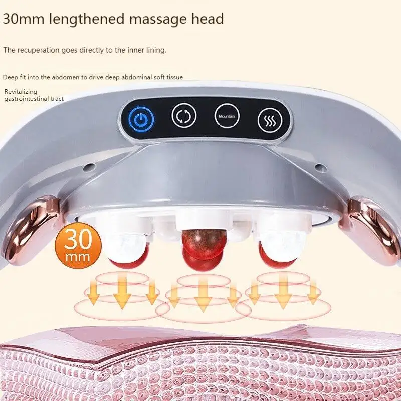 Bian Stone Reiben Bauch Instrument Bauch Elektrische Moxibustion Therapie Heiße Kompresse Massage Gürtel Automatische Bauch_voghion.com
