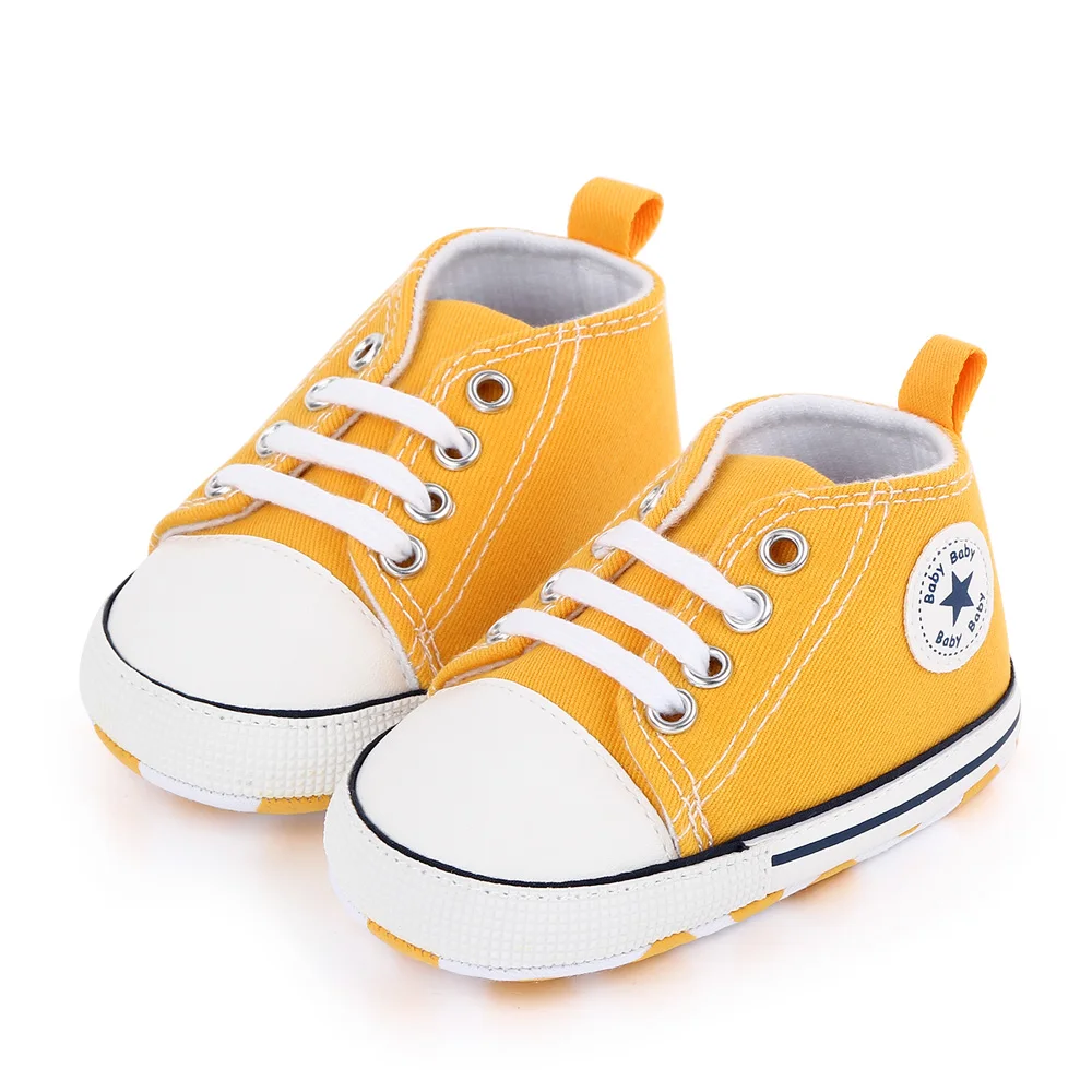 Multi Color Spring And Autumn Baby High-Top Canvas Shoes For Boys And Girls Infants Casual Walking Toddler Shoes