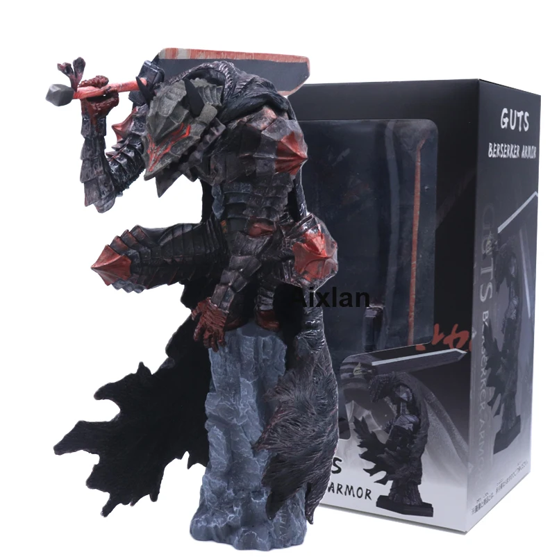 

25cm Berserk Guts L Anime Figure Guts Berserker Armor PVC Statue Action Figurine Model Berserk Black Swordsman Figurine Toys