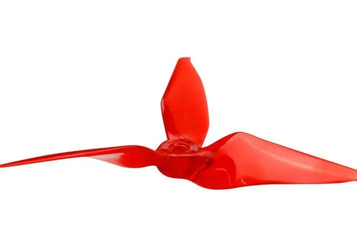 Hélice rouge de drone 4 pales pour DJI Mini 3 Pro montrant le design et la fixation