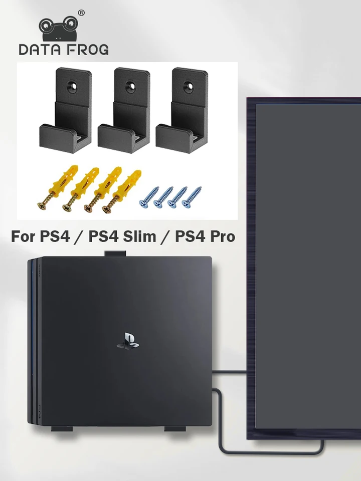 Monzltec – support mural pour PS4 Slim, tout en métal suspendu  verticalement au mur, gain d'espace facile à installer - AliExpress
