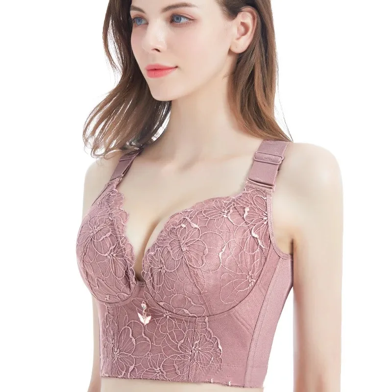 Push Up Bra Sexy Backless Bra Wire Free Underwear Women Bra Fashion Lace Floral Bras Tops Clothing for Women Plus Size Bra Women
