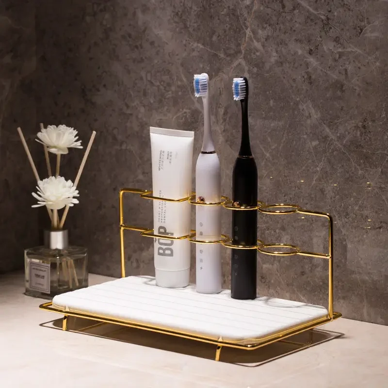 Bathroom Electric Toothbrush Rack Swing Table Washing Table Storage Rack Toothpaste Rack Tooth Brush Holder 1