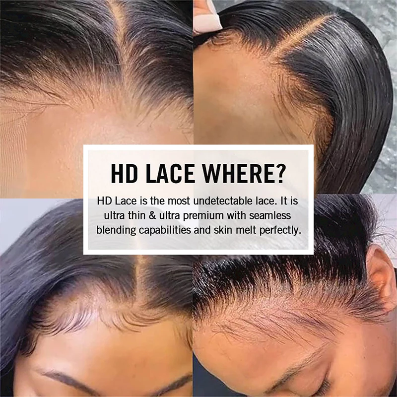 Ali Queen Hair 13x4 13x6 HD Lace Frontal Invisible Melt Skin Full Brazilian Virgin Hair Deep Wave human hair wig for women