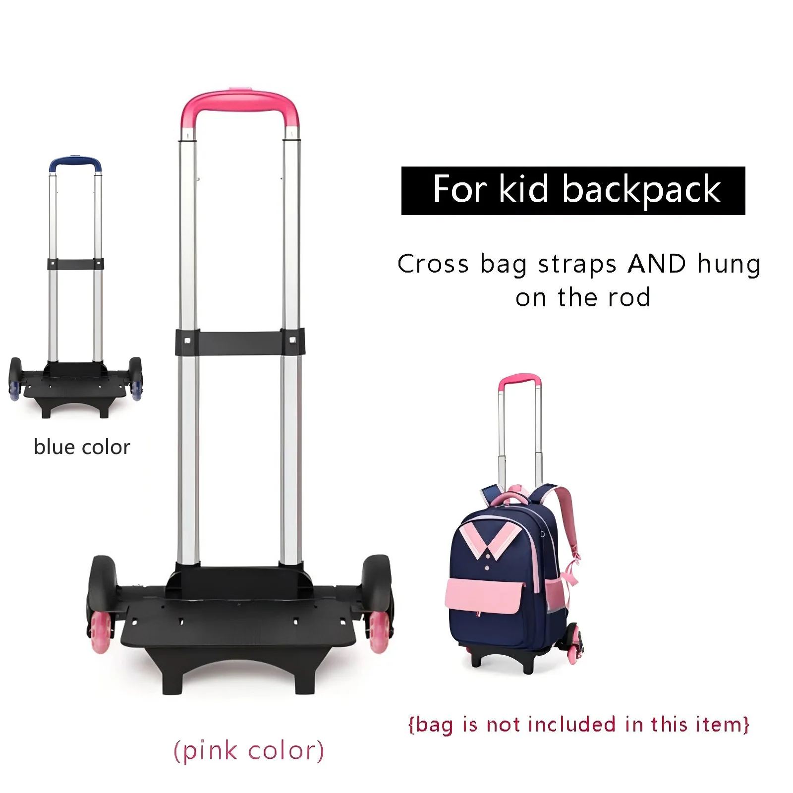 SUN EIGHT Kid Trolley Backpack Wheeled Bag School Bag For Children Wheels Expandable Rod High Function Trolly 2